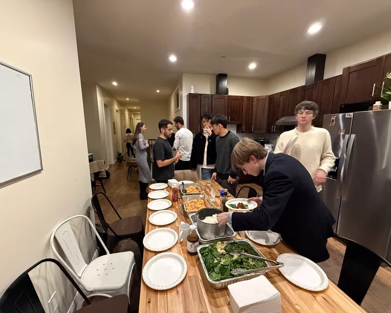 Cooking in the kitchen